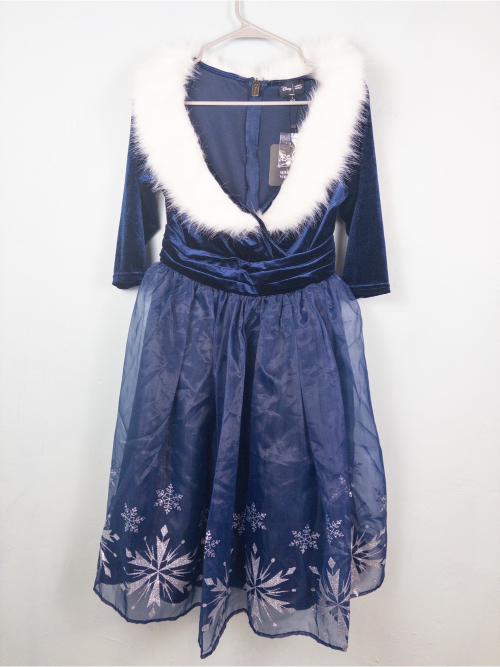 Unique Vintage x Disney Frozen Elsa Velvet Snowflake Holiday Swing Dress Large